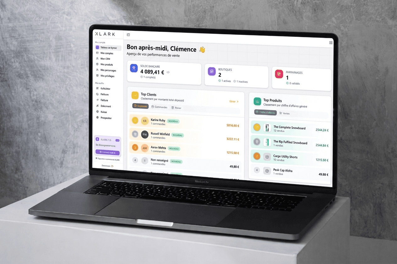 Tableau de bord Klark — Vue d’ensemble